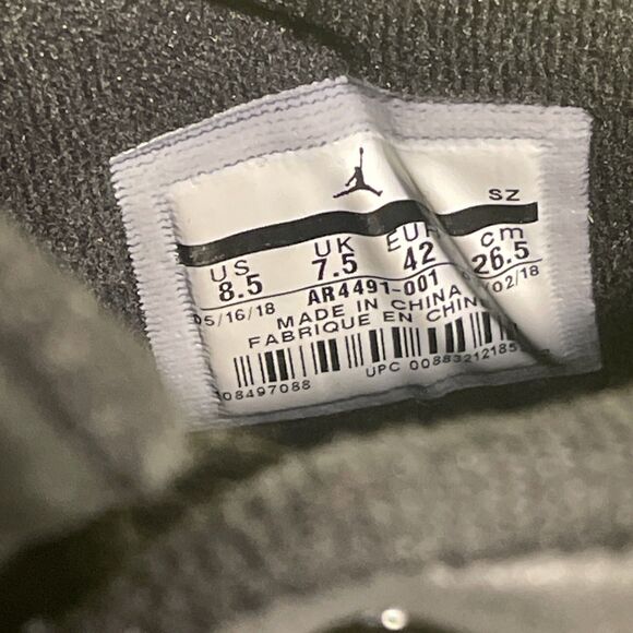 Nike Air Jordan IX Boot Retro Charcoal Black Concord OG AR4491–001 NRG Sz 8.5/10 - Picture 5 of 7